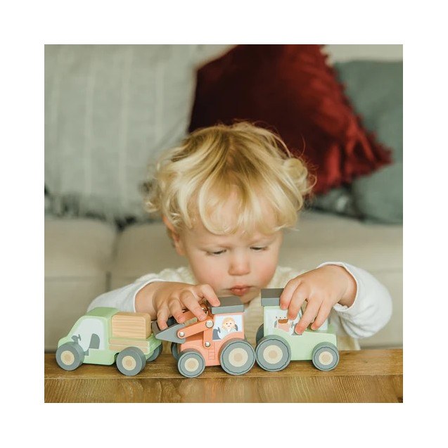 Τρακτέρ push & pull Farmyard Orange Tree Toys