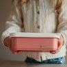 Lunch Box Μεταλλικό 900 ml Ροζ Με Καπάκι Σιλικόνης Smikkels
