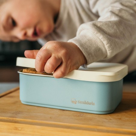 Lunch Box Μεταλλικό 900 ml Μπλε Με Καπάκι Σιλικόνης Smikkels