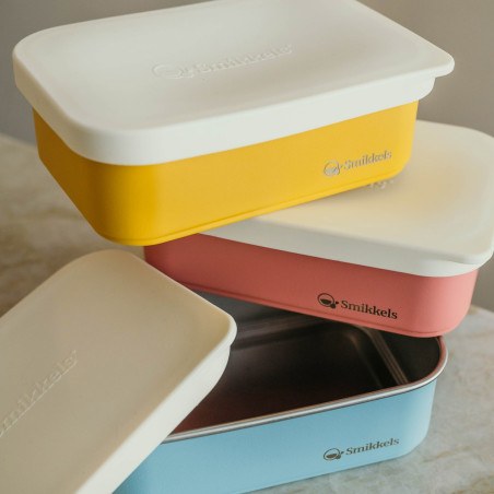 Lunch Box Μεταλλικό 900 ml Πράσινο Με Καπάκι Σιλικόνης Smikkels