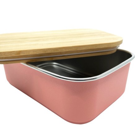 Lunch Box Με Καπάκι Από Bamboo 900ml Ροζ - Smikkels