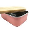 Lunch Box Με Καπάκι Από Bamboo 900ml Ροζ - Smikkels