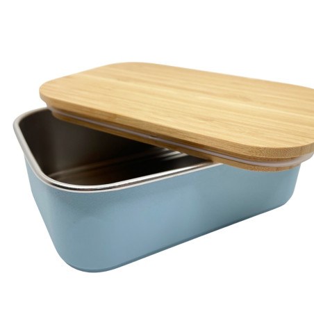 Lunch Box Με Καπάκι Από Bamboo 900ml Μπλε - Smikkels