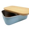 Lunch Box Με Καπάκι Από Bamboo 900ml Μπλε - Smikkels