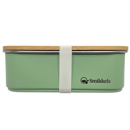 Lunch Box Με Καπάκι Από Bamboo 900ml Πράσινο - Smikkels