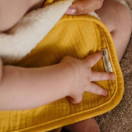 Πανάκια Σετ 4 Τεμ. Διπλής Όψης Οργανικό Βαμβάκι-Μουσελίνα/ Φόρτε - Κίτρινο - Smikkels