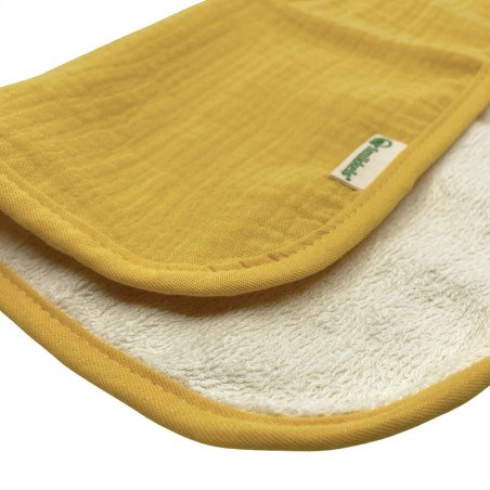 Πανάκια Σετ 4 Τεμ. Διπλής Όψης Οργανικό Βαμβάκι-Μουσελίνα/ Φόρτε - Κίτρινο - Smikkels