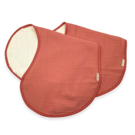 Λαβέτες Ώμου Σετ 2 Τεμ. Διπλής Όψης - Οργανικό Βαμβάκι-Μουσελίνα/ φόρτε - Ροζ - Smikkels