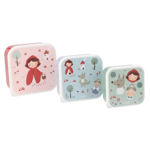 Σετ 3 φαγητοδοχείων Little Red - Tutete