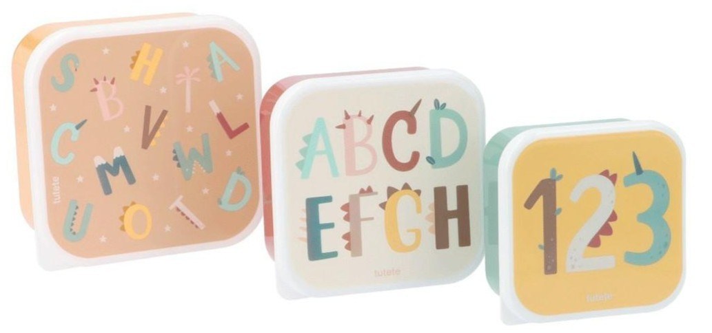 Σετ 3 φαγητοδοχείων Funny Letters - Tutete