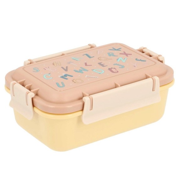 Μεγάλο Φαγητοδοχείο με Καπάκι Ασφαλείας Funny Letters -...