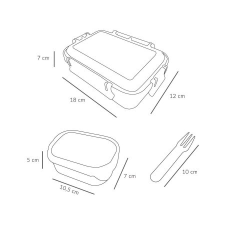 Μεγάλο Φαγητοδοχείο με Καπάκι Ασφαλείας Funny Letters - Tutete