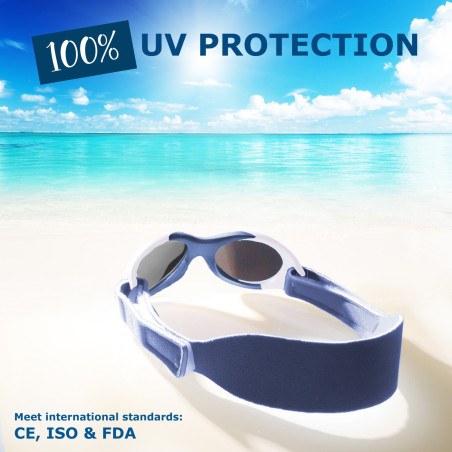 Γυαλιά Ηλίου για Παιδιά 0-18 μηνών Σκούρο Μπλε-Λευκό Baby Surfer Mausito