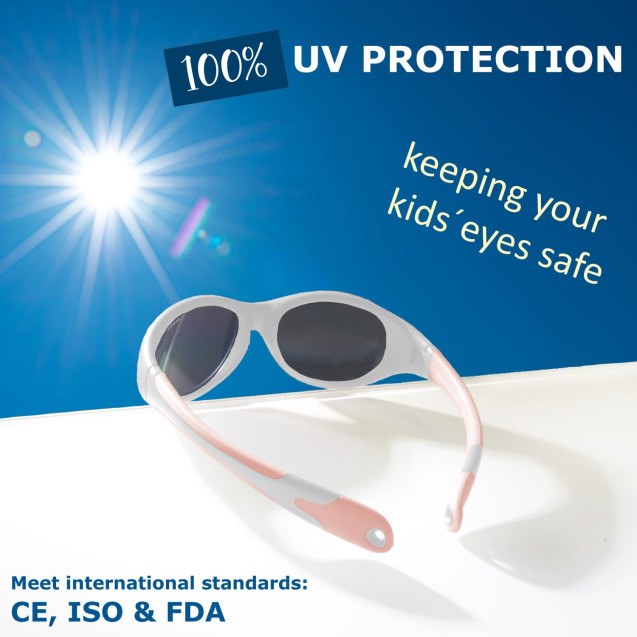Γυαλιά Ηλίου για Παιδιά 2-4 ετών Λευκό-Ροδακινί...