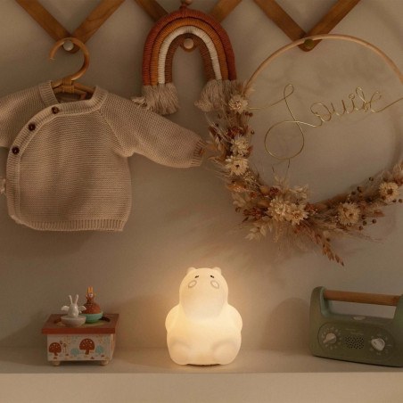 Φωτιστικό Σιλικόνης 15 cm Ιπποπόταμος με σύνδεση BluetoothTrois Kilos Sept