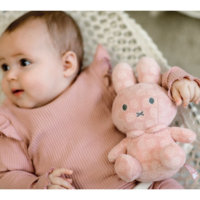 Λούτρινο Aπό Bελουτέ Ύφασμα 20cm Ροζ Miffy Flowers