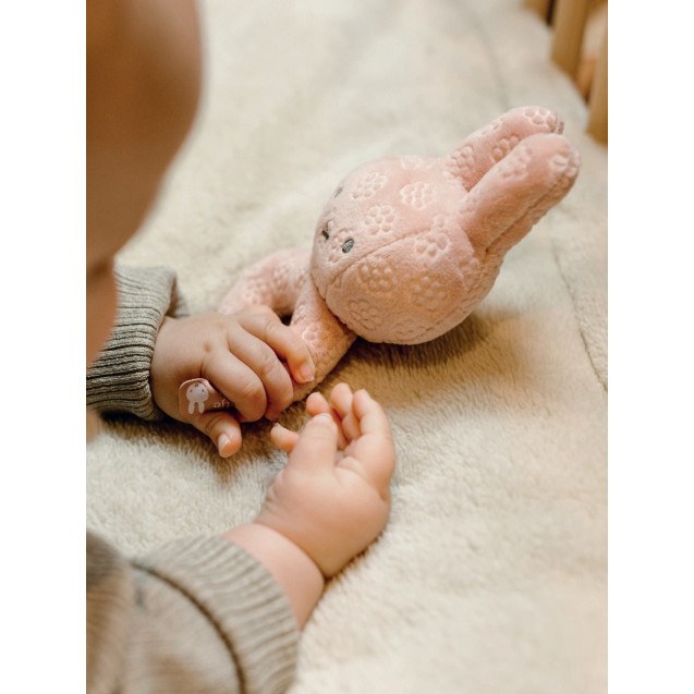 Κουδουνίστρα Από Βελουτέ Ύφασμα Ροζ Miffy Flowers