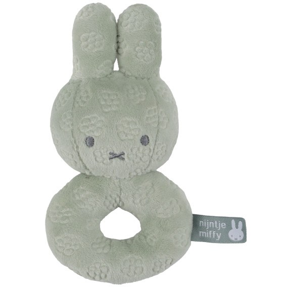 Κουδουνίστρα Από Βελουτέ Ύφασμα Πράσινο Miffy Flowers