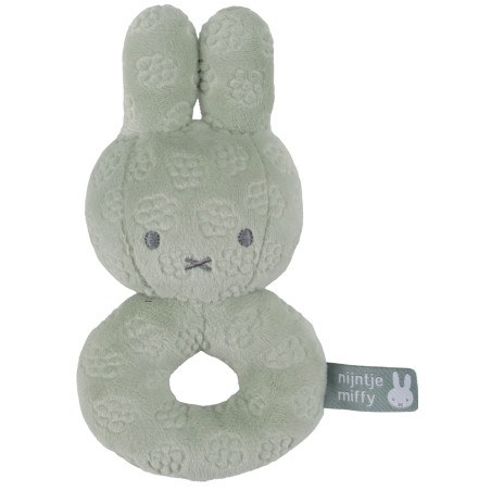 Κουδουνίστρα Από Βελουτέ Ύφασμα Πράσινο Miffy Flowers