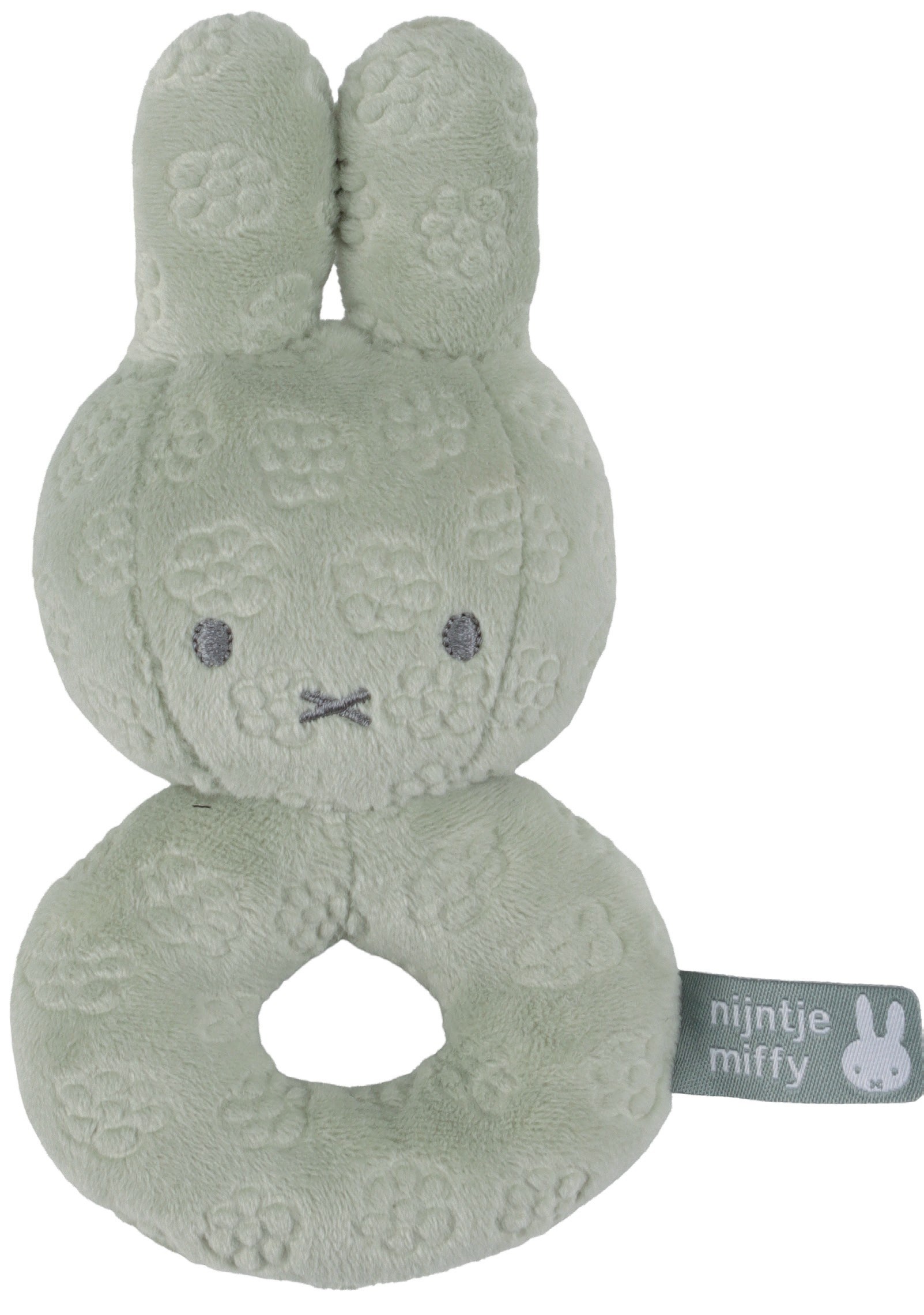 Κουδουνίστρα Από Βελουτέ Ύφασμα Πράσινο Miffy Flowers