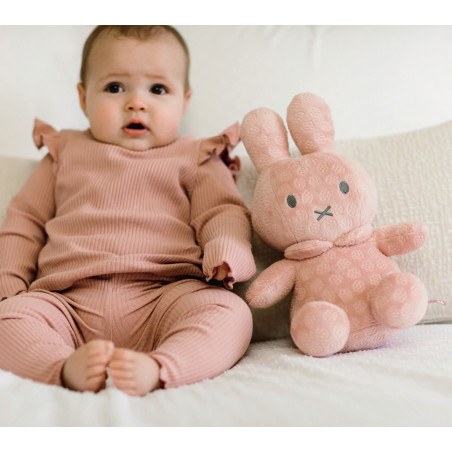 Λούτρινο Από Βελουτέ Ύφασμα 30cm Ροζ Miffy Flowers