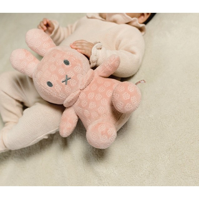 Λούτρινο Από Βελουτέ Ύφασμα 30cm Ροζ Miffy Flowers