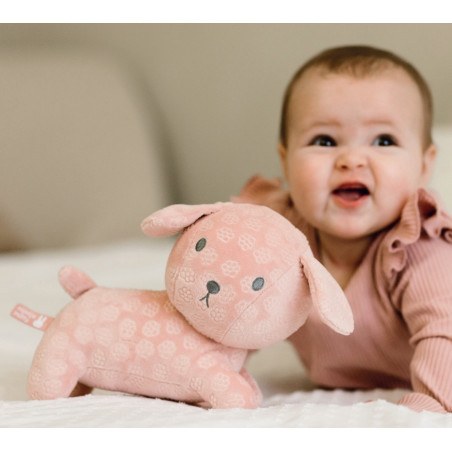 Λούτρινο Σκυλάκι Από Βελουτέ Ύφασμα 25cm Ροζ Miffy Flowers