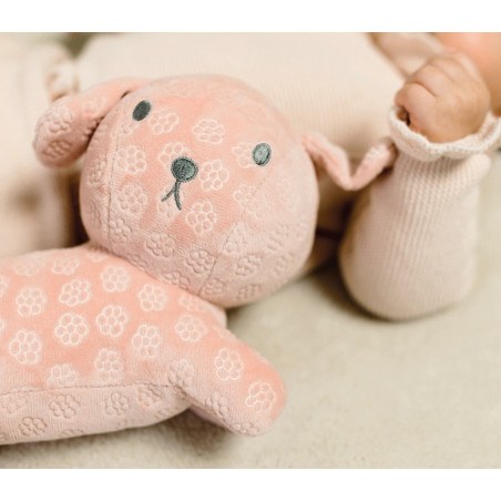 Λούτρινο Σκυλάκι Από Βελουτέ Ύφασμα 25cm Ροζ Miffy Flowers