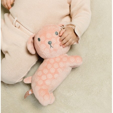 Λούτρινο Σκυλάκι Από Βελουτέ Ύφασμα 25cm Ροζ Miffy Flowers