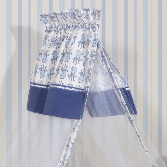 Κουνουπιέρα 180x500 cm Design 941Μπλε-Εμπριμέ