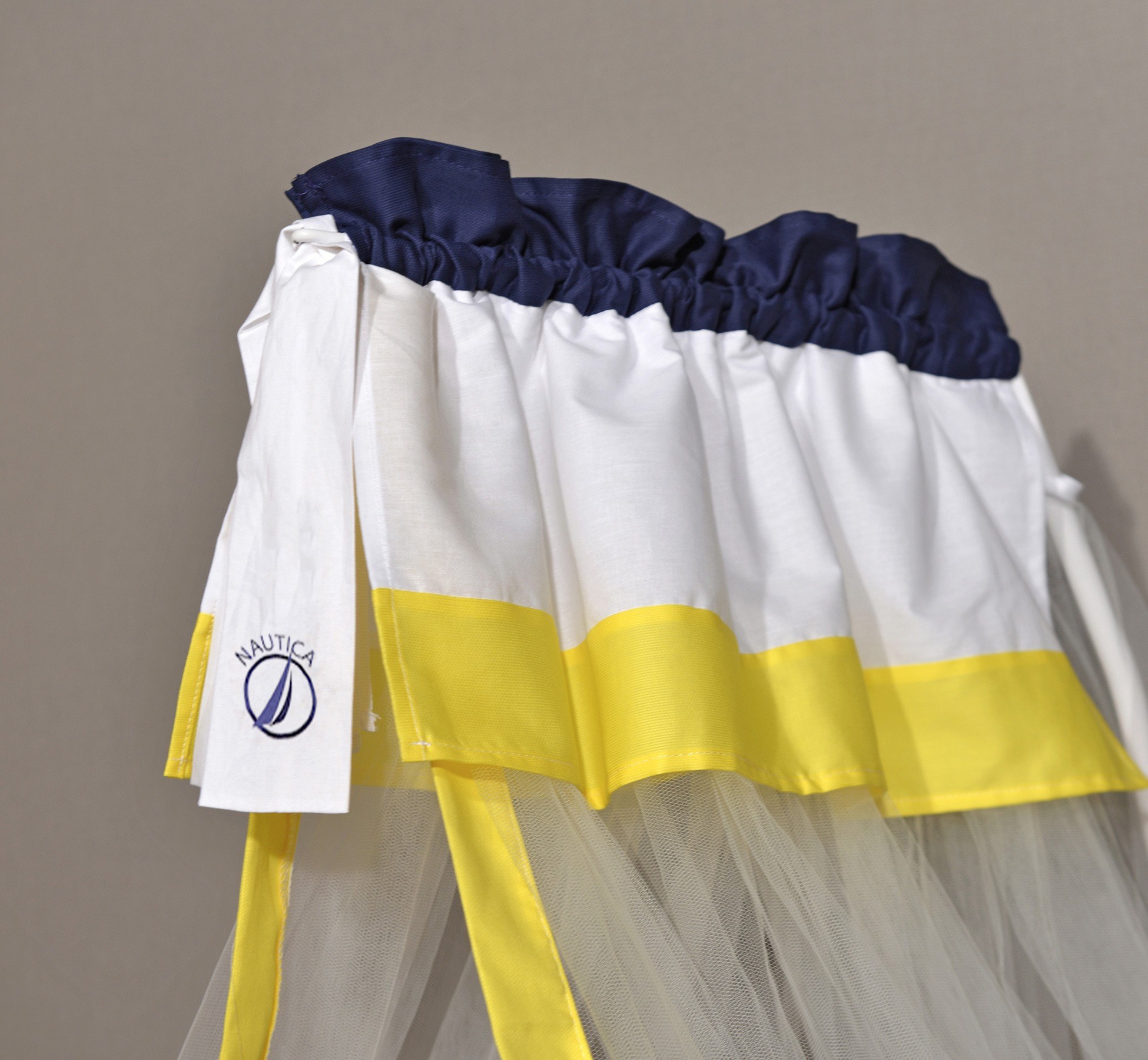 Nautica Κουνουπιέρα 180x500 cm Design 917 Κίτρινο - Σκούρο Μπλε - Λευκό