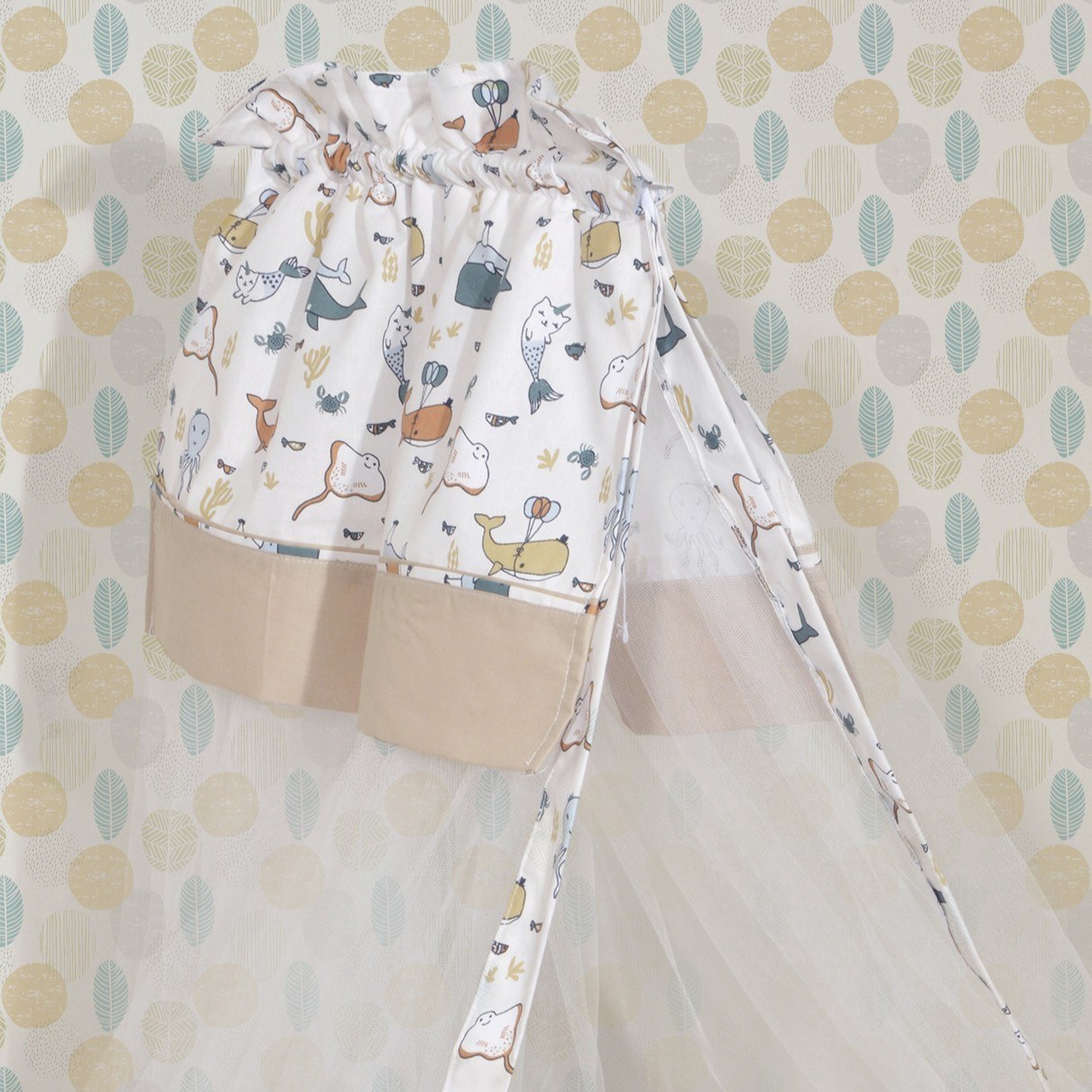 Nautica Κουνουπιέρα 180x500 cm Design 940 Μπεζ - Εμπριμέ