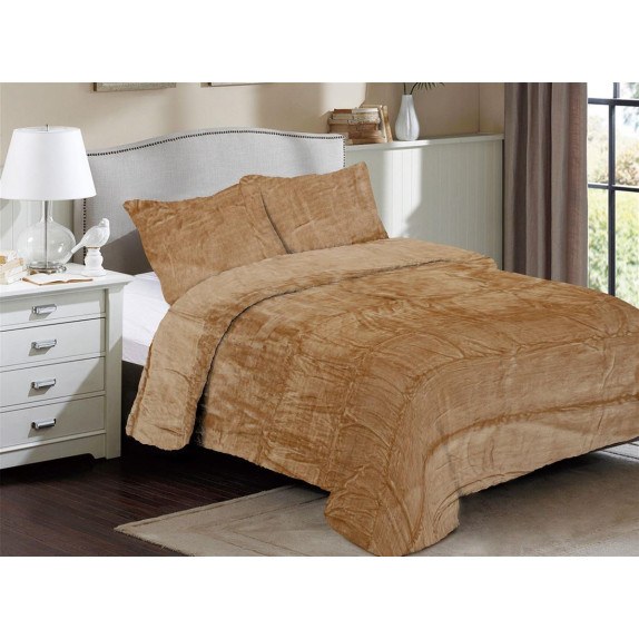 Κουβέρτα Fleece Μονή Dimcol Solid 02 160x220 Beige