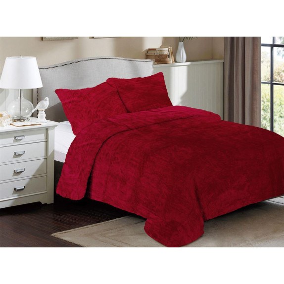 Κουβέρτα Fleece Μονή Dimcol Solid 04 160x220 Bordeaux