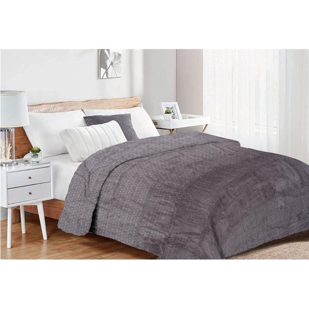 Κουβέρτα Fleece Υπέρδιπλη Dimcol Jacquard Brick...