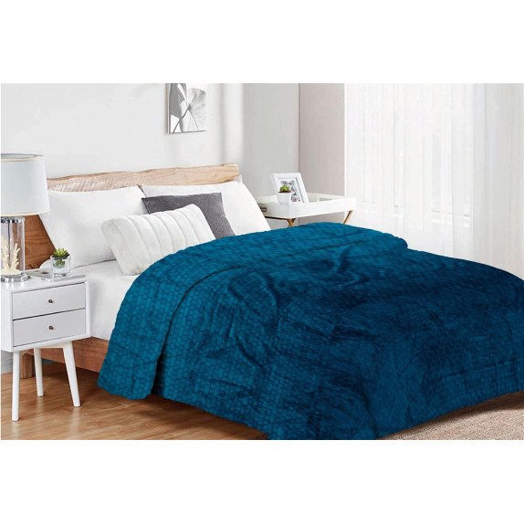 Κουβέρτα Fleece Μονή Dimcol Jacquard Brick 03 160x220 Petrol