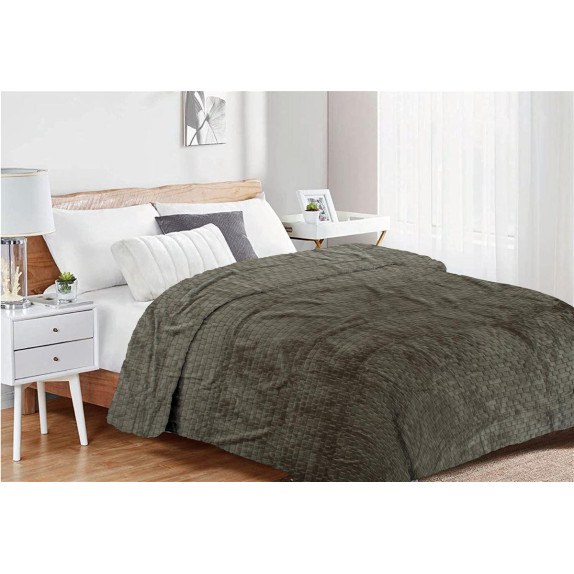 Κουβέρτα Fleece Μονή Dimcol Jacquard Brick 07 160x220 Olive