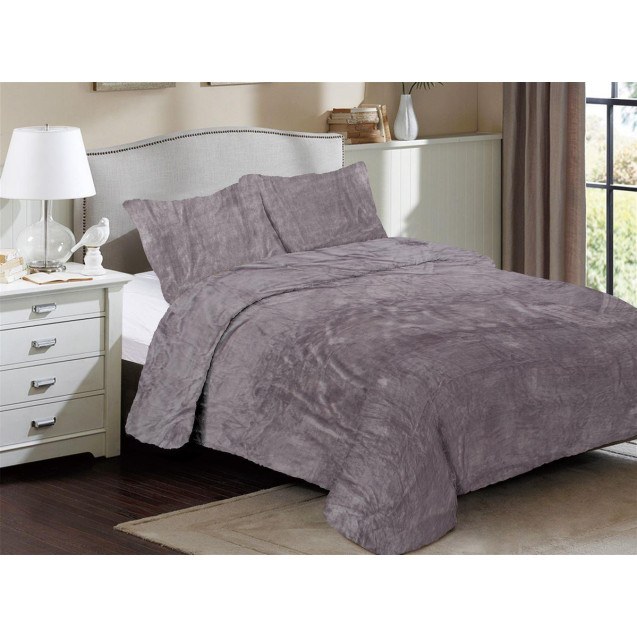 Κουβέρτα Fleece Μονή Dimcol Solid 06 160x220 Grey