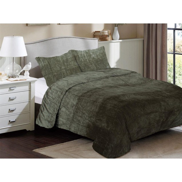 Κουβέρτα Fleece Μονή Dimcol Solid 07 160x220 Olive