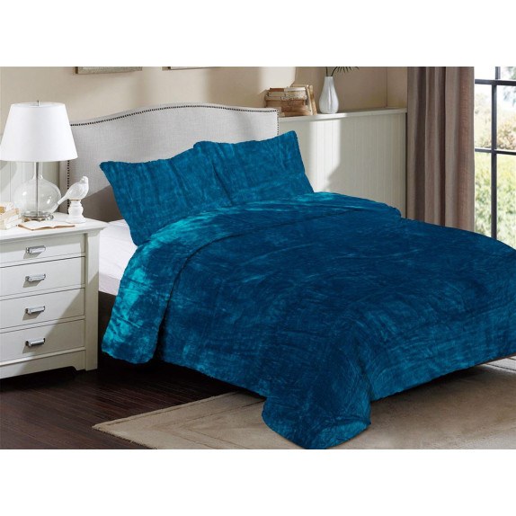 Κουβέρτα Fleece Υπέρδιπλη Dimcol Solid 03 220x240 Petrol