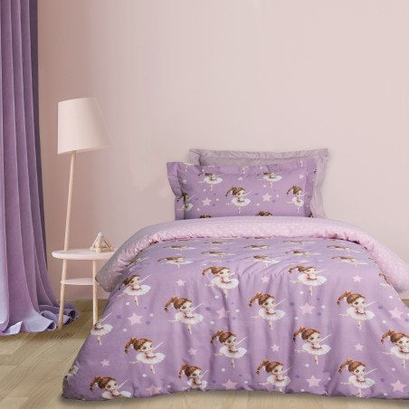 Σετ Παιδικά Σεντόνια Μονά 3 Τεμαχίων Das Kids 4972 Pink-Purple 170x260