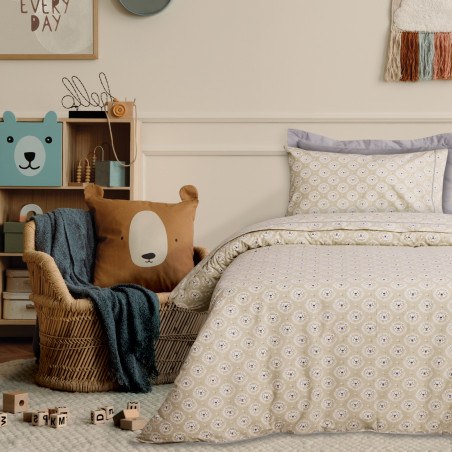 Σετ Παιδικά Σεντόνια Μονά 3 Τεμαχίων Das Kids 4979 Taupe 170x260