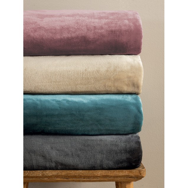 Κουβέρτα Fleece Μονή Palamaiki Lucy Mauve 160x220
