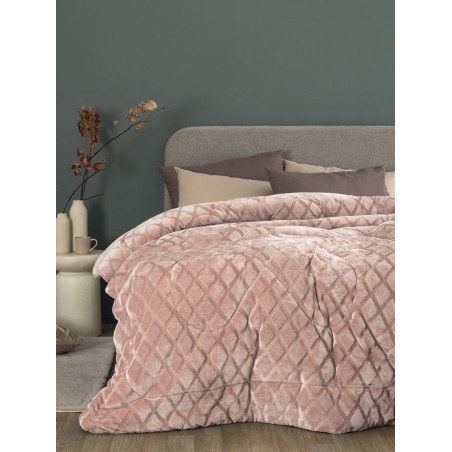 Κουβερτοπάπλωμα Μονό με Γούνα Sherpa Palamaiki Nadine/5 Pink 160x240