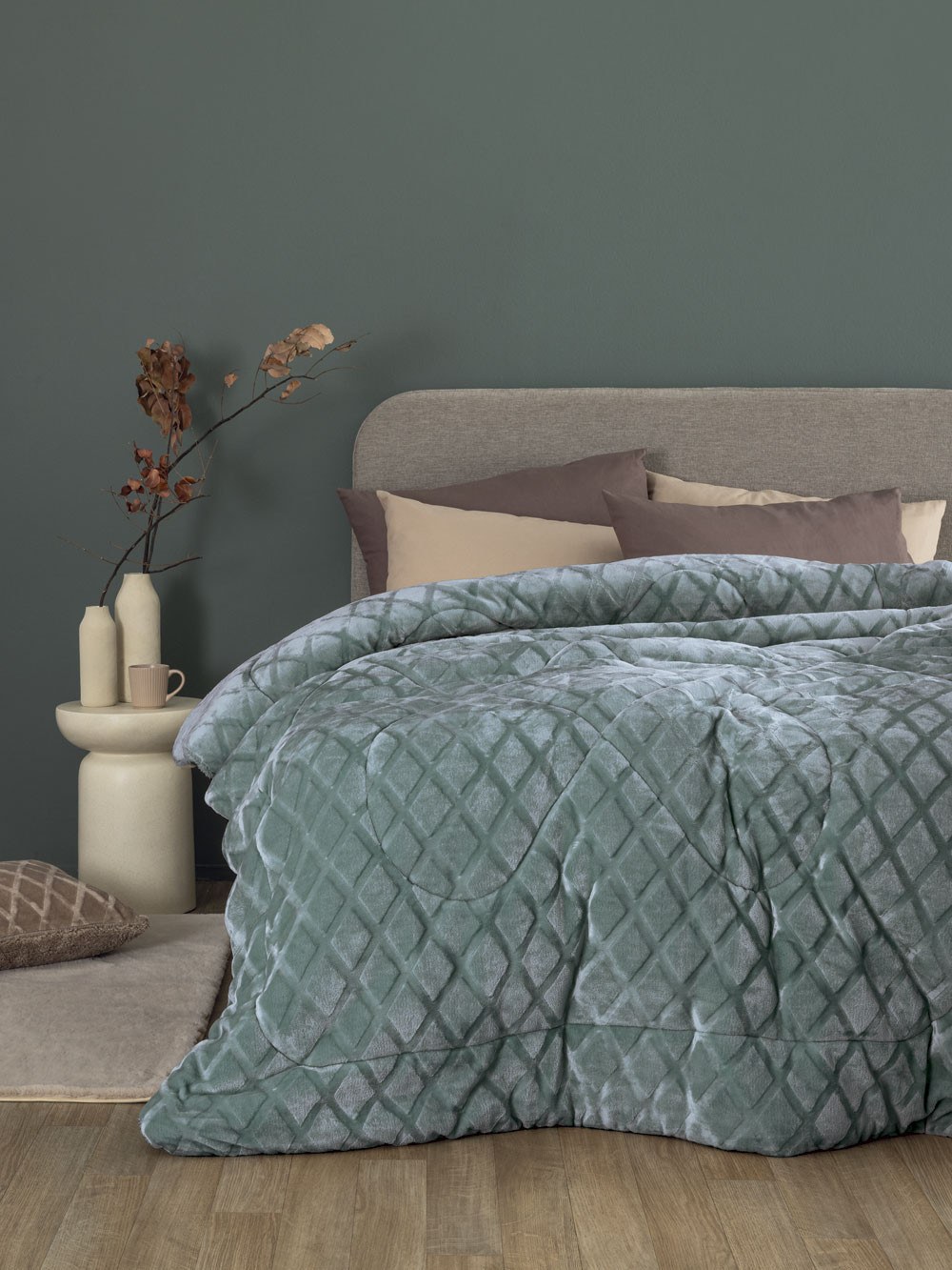 Palamaiki Κουβερτοπάπλωμα Υπέρδιπλο με Γούνα Sherpa Palamaiki Nadine/5 Jade 220x240