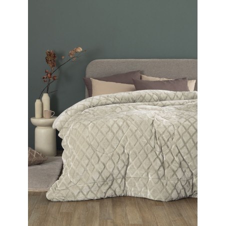 Κουβερτοπάπλωμα King Size με Γούνα Sherpa Palamaiki Nadine/5 Ice 240x260