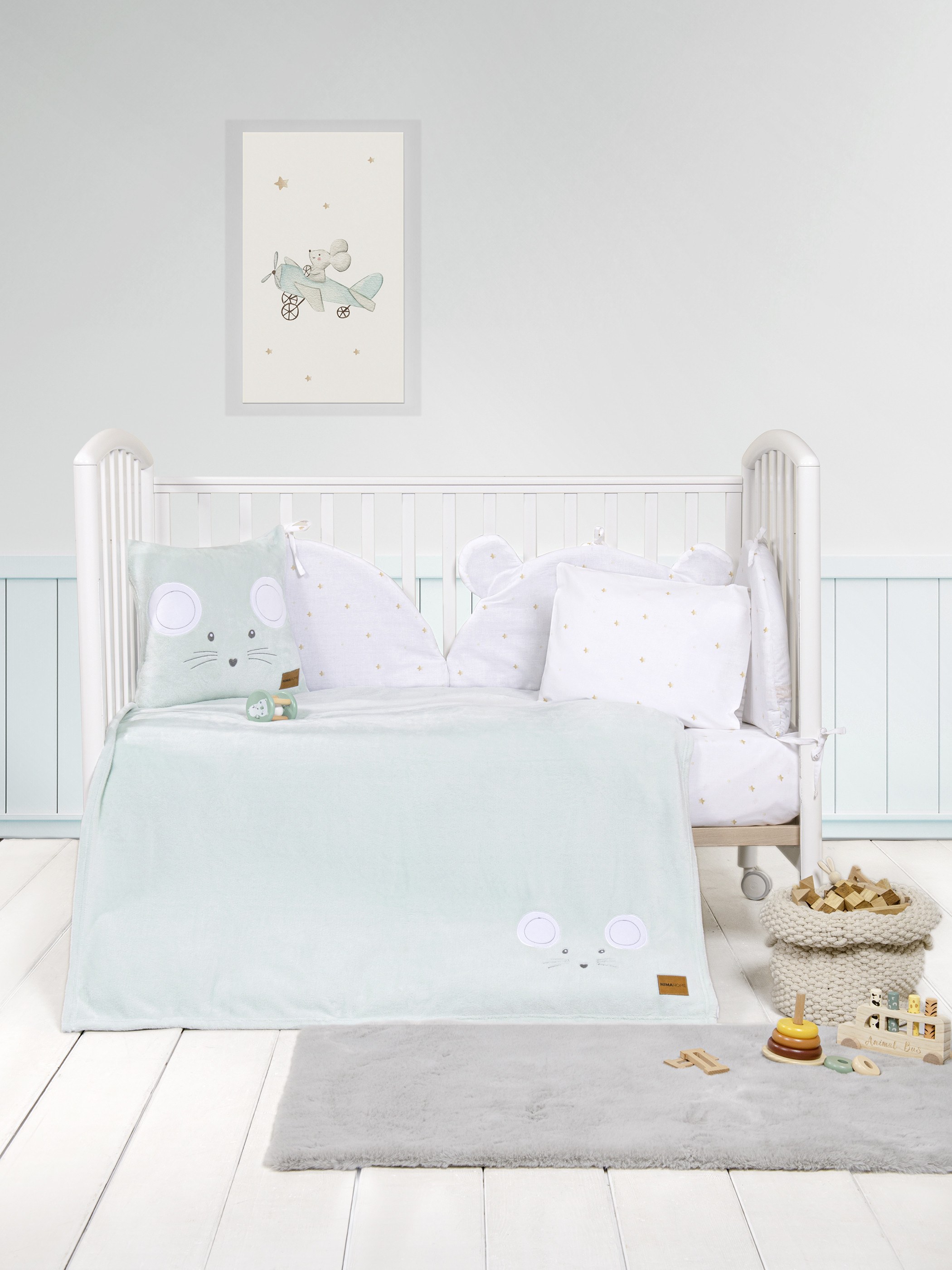 Κουβέρτα Fleece Κούνιας Nima Mouse 110x150