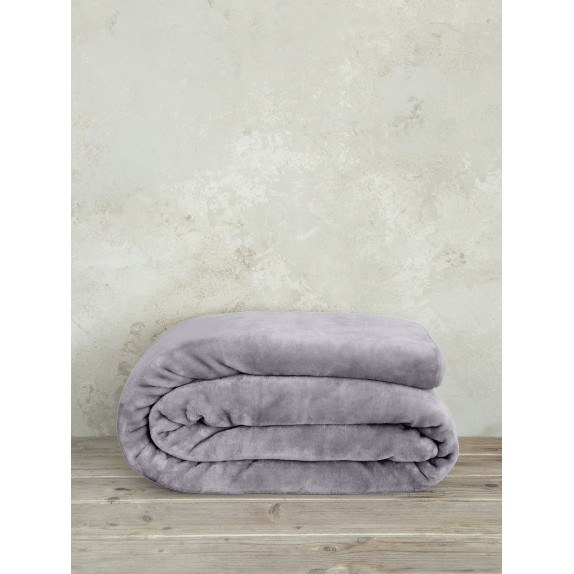 Κουβέρτα Βελουτέ Υπέρδιπλη Nima Smoky Lilac 220x240