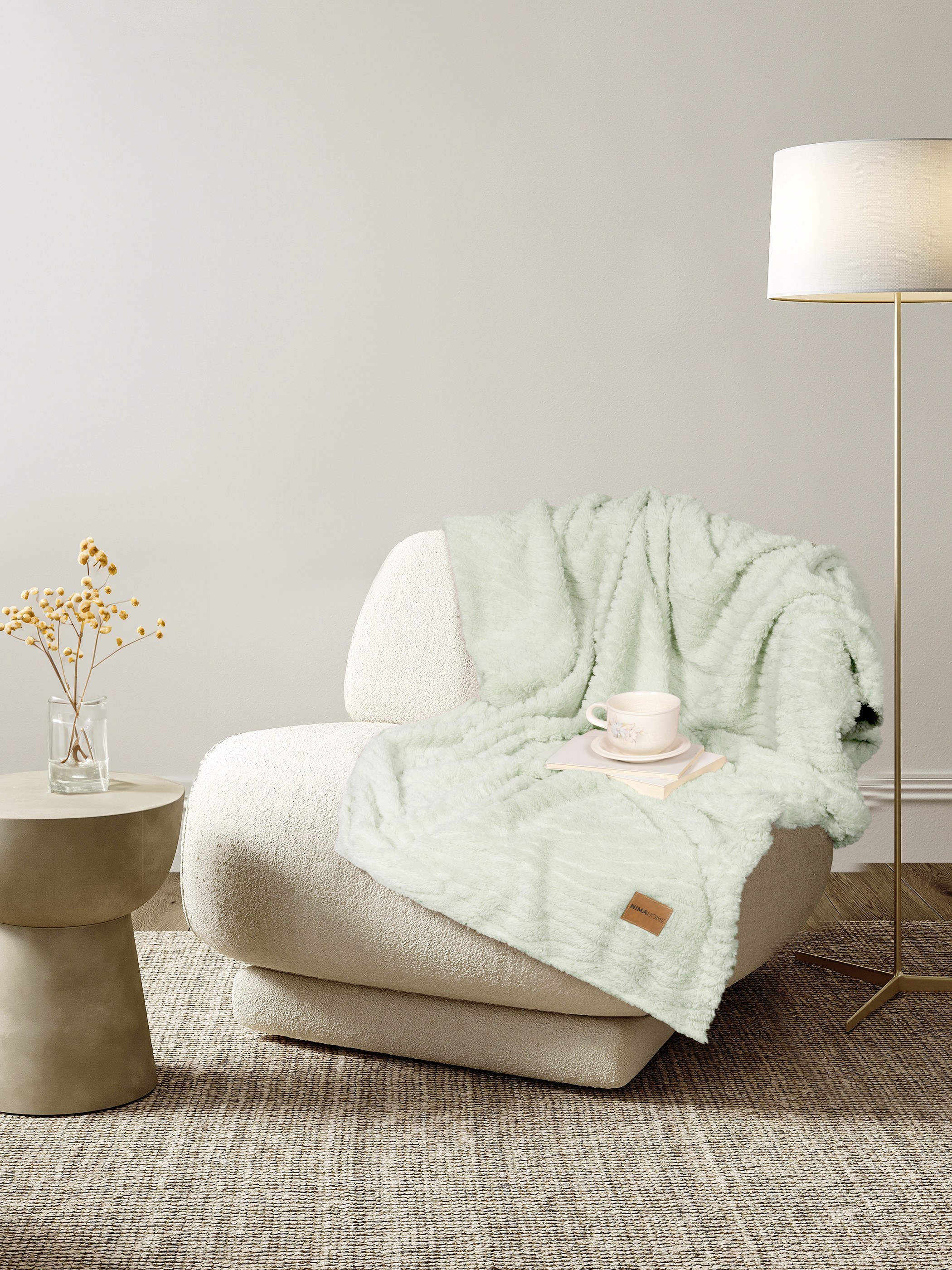 Κουβέρτα Καναπέ Nima Serenus Mint 130x170