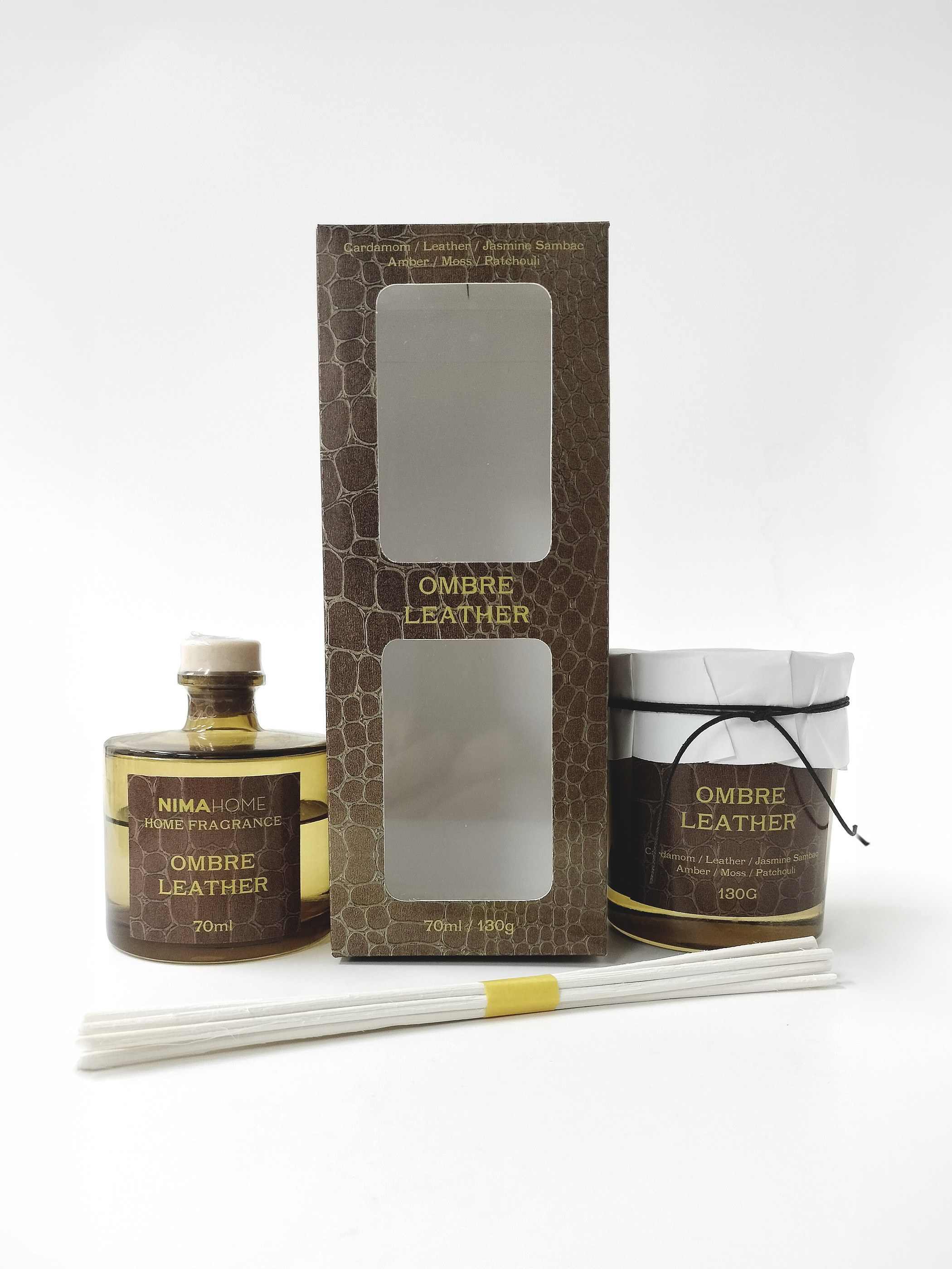 Σετ Αρωματικό Χώρου με Στικ 70ml & Αρωματικό Κερί 130gr - Nima Cotton & Silk